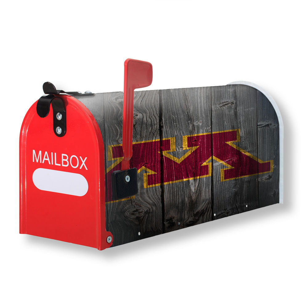 Minnesota Golden Gophers Dark Wood Logo Magnetic Mailbox Cover - 18.0" x 21.0"