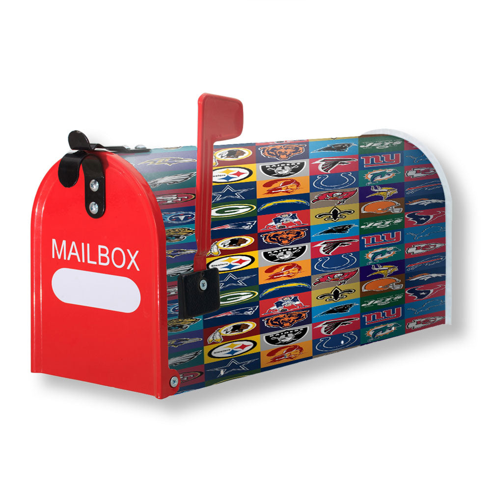 Nfl Teams Logo Collage Collection Magnetic Mailbox Cover - 18.0" x 21.0"