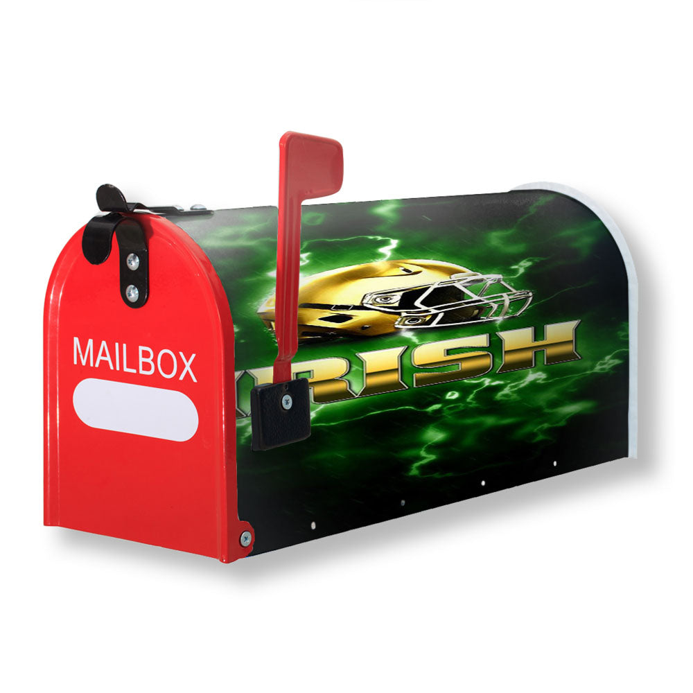 Notre Dame Irish Logo Green Magnetic Mailbox Cover - 18.0" x 21.0"