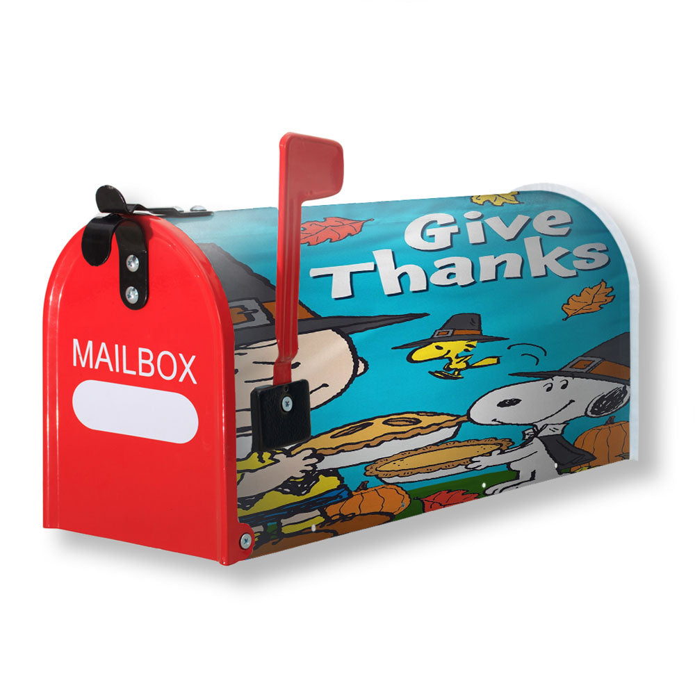 Peanuts Charlie Brown And Snoopy Thanksgiving Magnetic Mailbox Cover - 18.0" x 21.0"