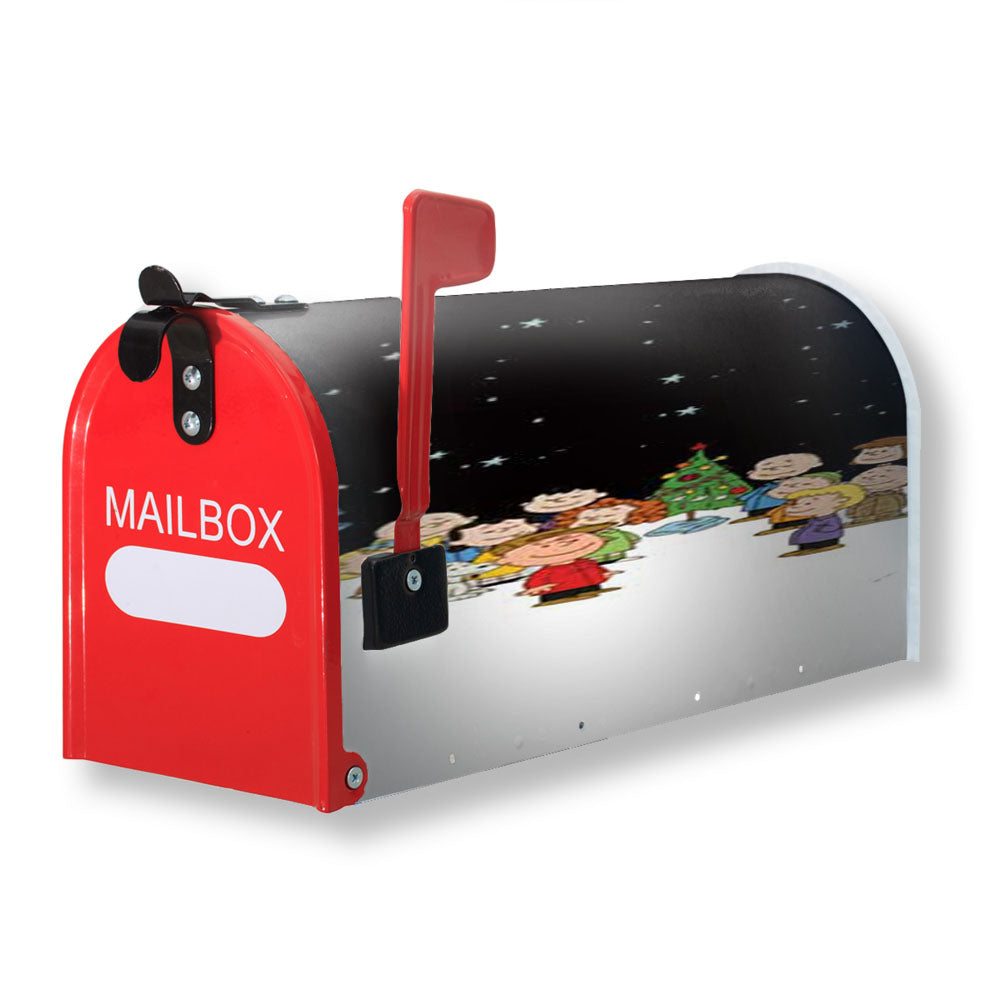 Peanuts Christmas Blk Sky Magnetic Mailbox Cover - 18.0" x 21.0"
