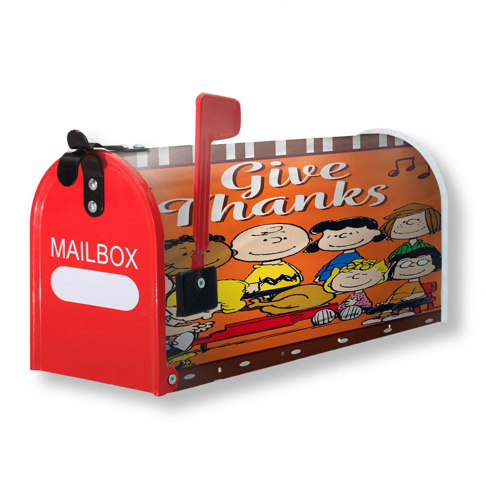 Peanuts Gang Give Thanks Thanksgiving Magnetic Mailbox Cover - 18.0" x 21.0"