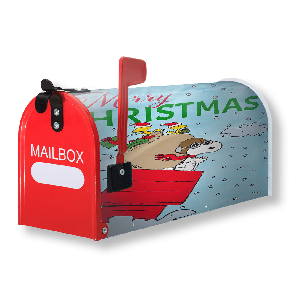 Peanuts Merry Christmas Snoopy Sleigh Magnetic Mailbox Cover - 18.0" x 21.0"