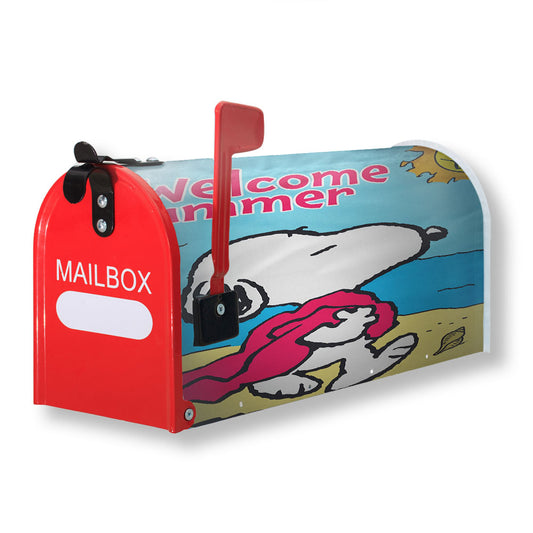Peanuts Summer Beach Snoopy Magnetic Mailbox Cover 18" x 21" Outdoor Decor