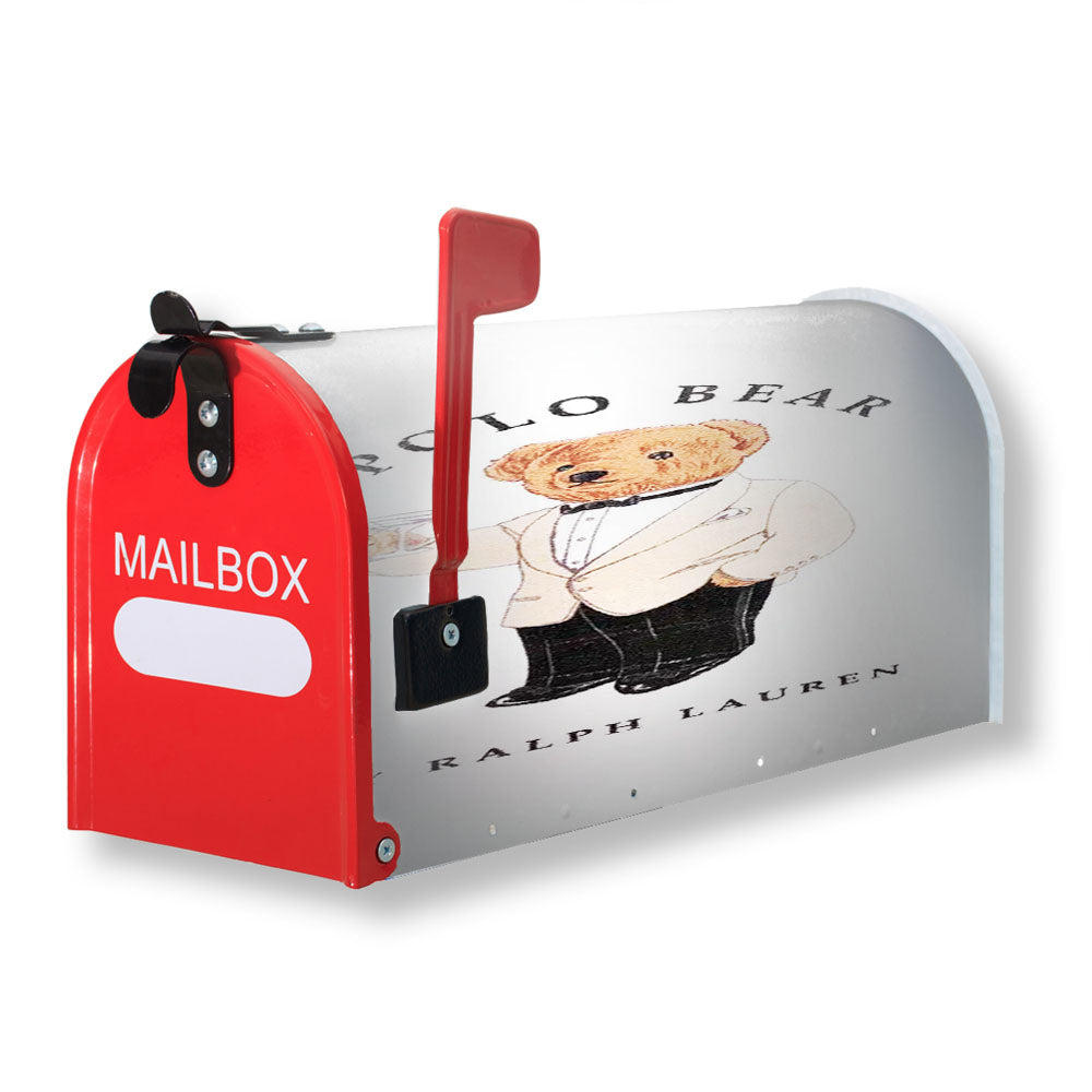 Polo Bear White Suit Tuxedo Magnetic Mailbox Cover - 18.0" x 21.0"