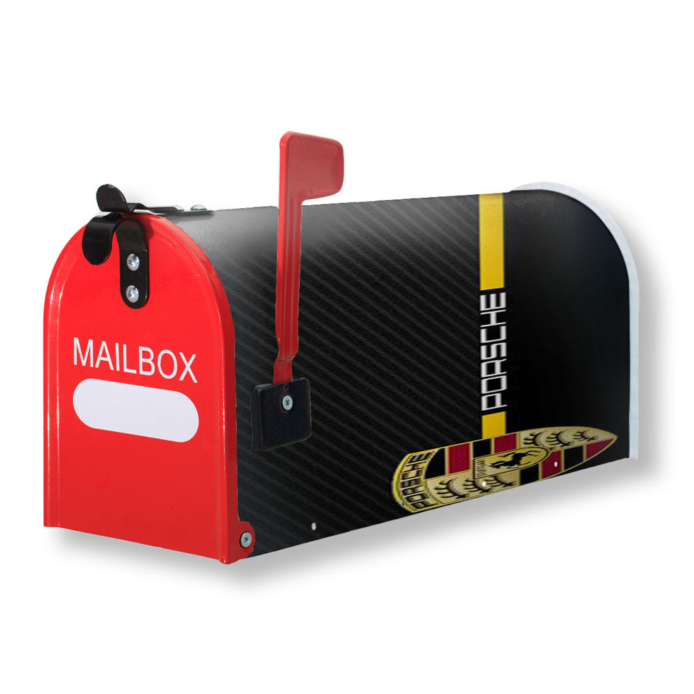 Porsche Stripe Carbon Magnetic Mailbox Cover - 18.0" x 21.0"