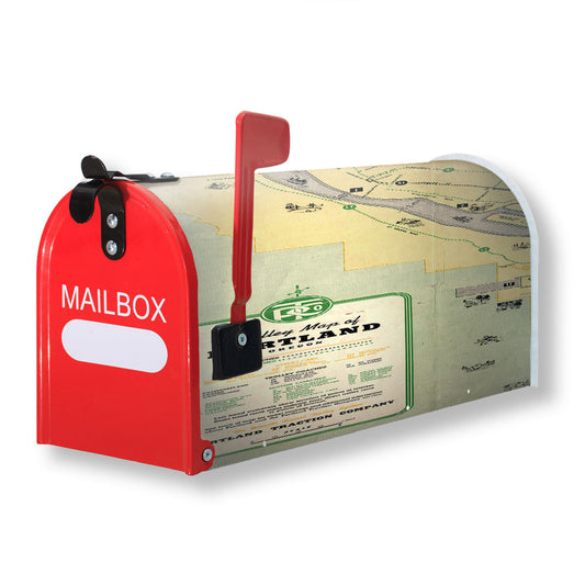 Vintage Portland Map Magnetic Mailbox Cover 18" x 21" Outdoor Decor