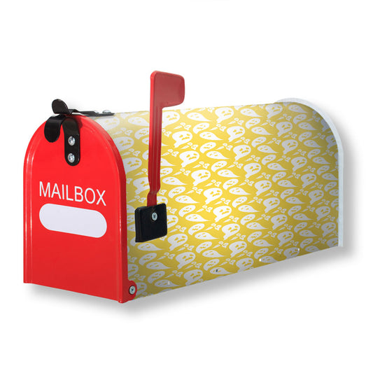 Yellow Ghosts Pattern Halloween Magnetic Mailbox Cover 18" x 21" Outdoor Decor