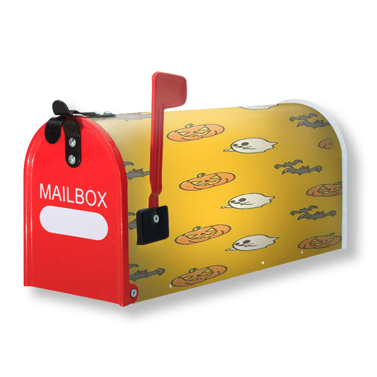 Yellow Halloween Pattern Magnetic Mailbox Cover 18" x 21" Outdoor Decor