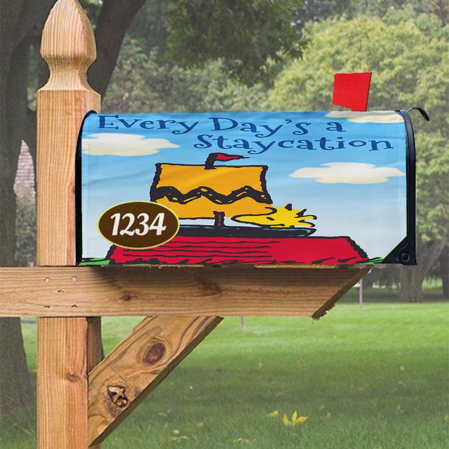 Peanuts Woodstock Staycation Magnetic Mailbox Cover 18" X 21" Outdoor Decor