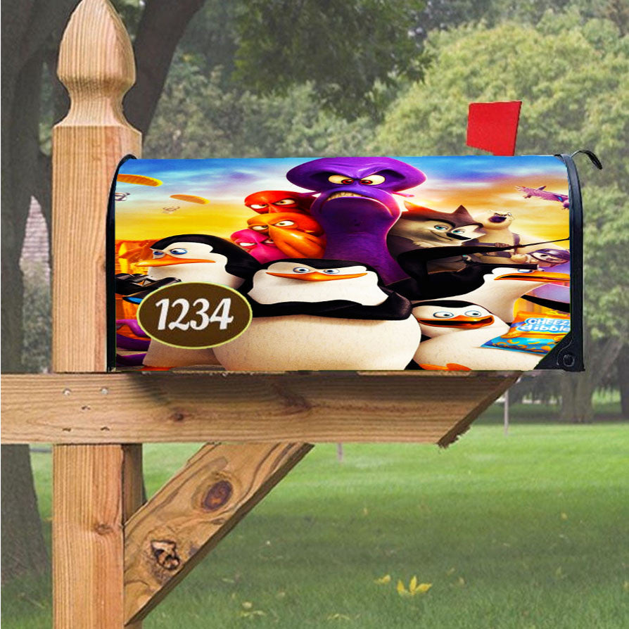 Penguins Of Madagascar Magnetic Mailbox Cover 18" X 21" Outdoor Decor