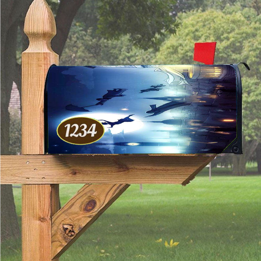 Peter Pan To Neverland Magnetic Mailbox Cover 18" X 21" Outdoor Decor