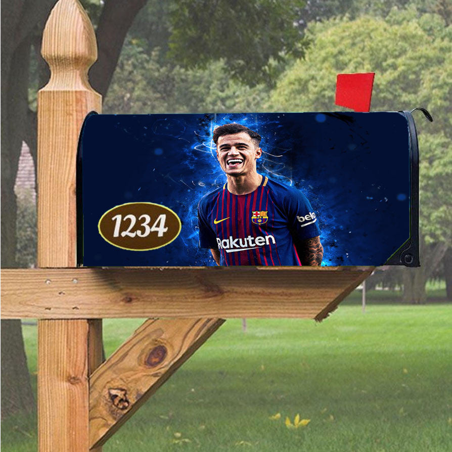 Philippe Coutinho Barcelona Magnetic Mailbox Cover 18" X 21" Outdoor Decor