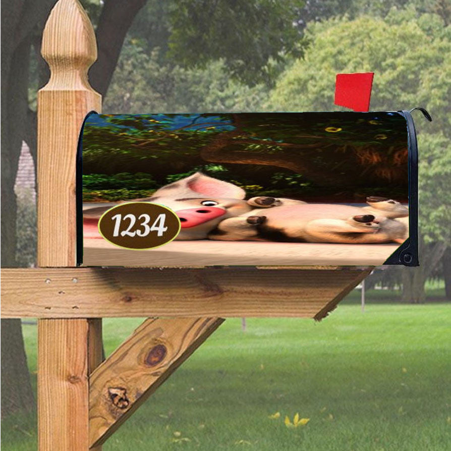 Pig Moana Magnetic Mailbox Cover 18" X 21" Outdoor Decor