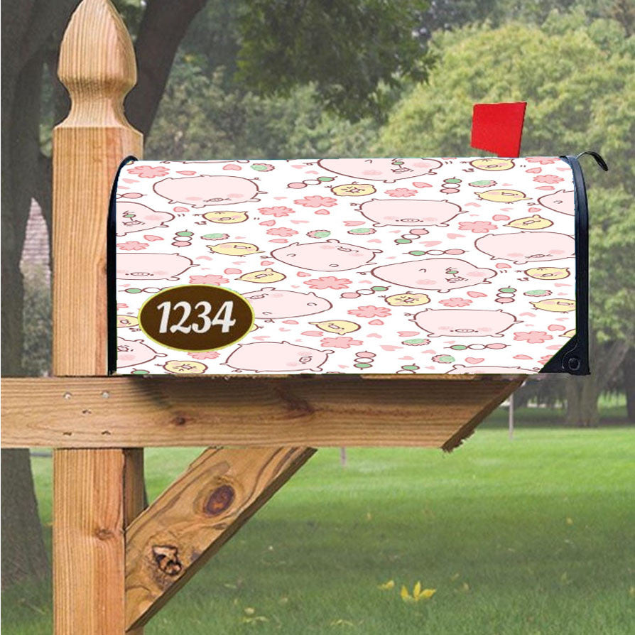 Pig Pattern Magnetic Mailbox Cover 18" X 21" Outdoor Decor