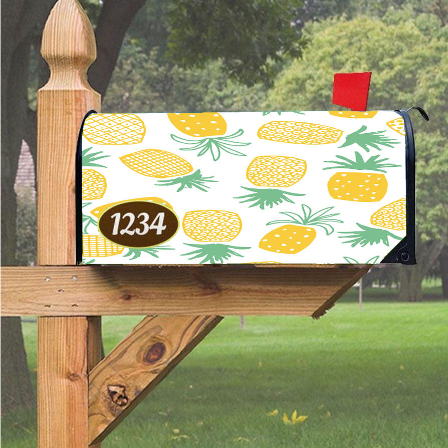 Pineapple Pattern Magnetic Mailbox Cover 18" X 21" Outdoor Decor