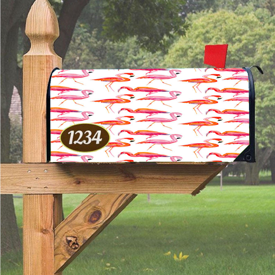 Pinky Pattern Flamingo Kate Spade Magnetic Mailbox Cover 18" X 21" Outdoor Decor