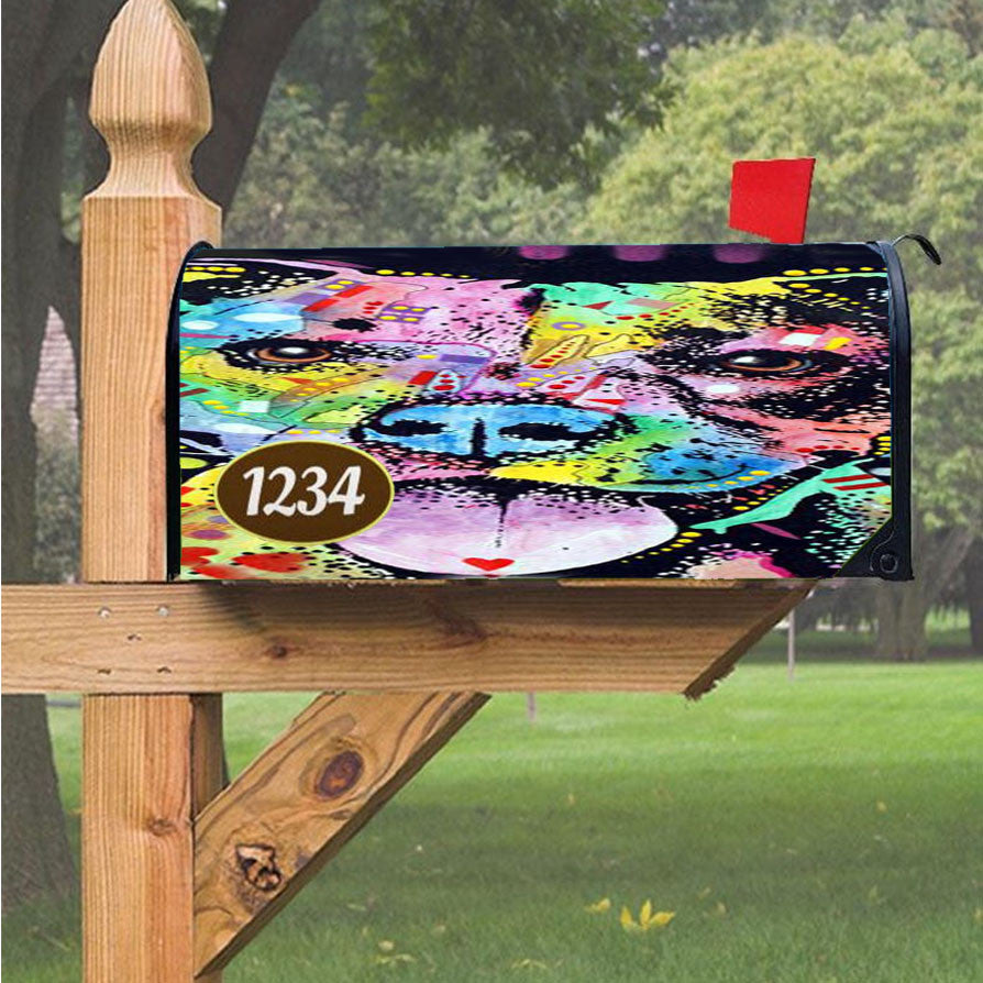 Pitbull Painting Magnetic Mailbox Cover 18" X 21" Outdoor Decor