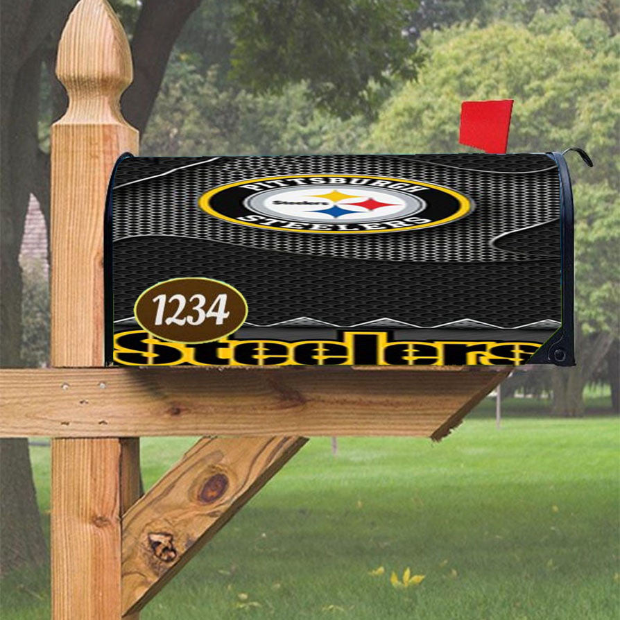 Pittsburgh Steelers Football 3 Magnetic Mailbox Cover 18" X 21" Outdoor Decor