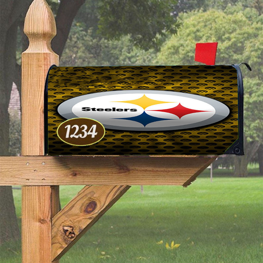 Pittsburgh Steelers Logo Nfl Magnetic Mailbox Cover 18" X 21" Outdoor Decor