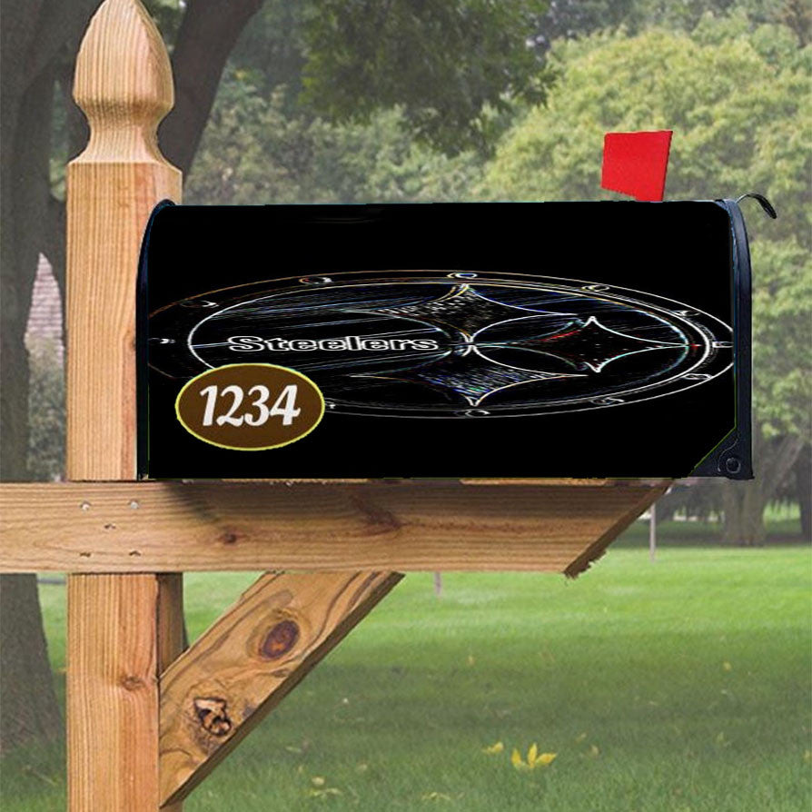 Pittsburgh Steelers Rusty Logo Magnetic Mailbox Cover 18" X 21" Outdoor Decor