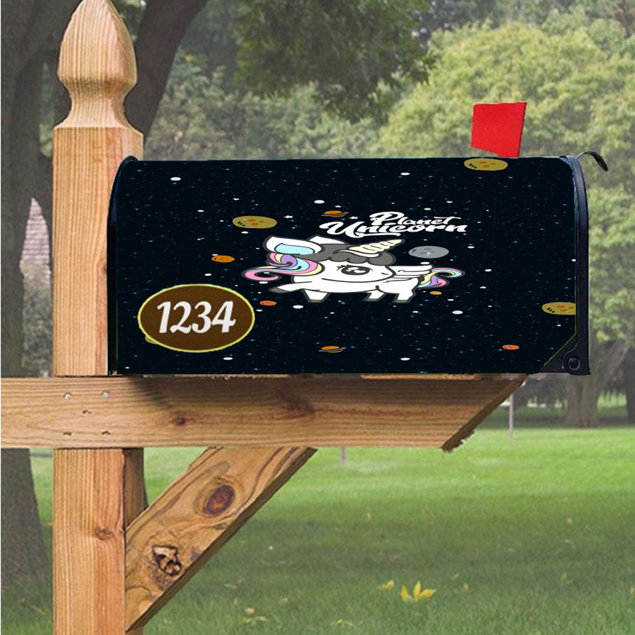 Planet Unicorn Magnetic Mailbox Cover 18" X 21" Outdoor Decor