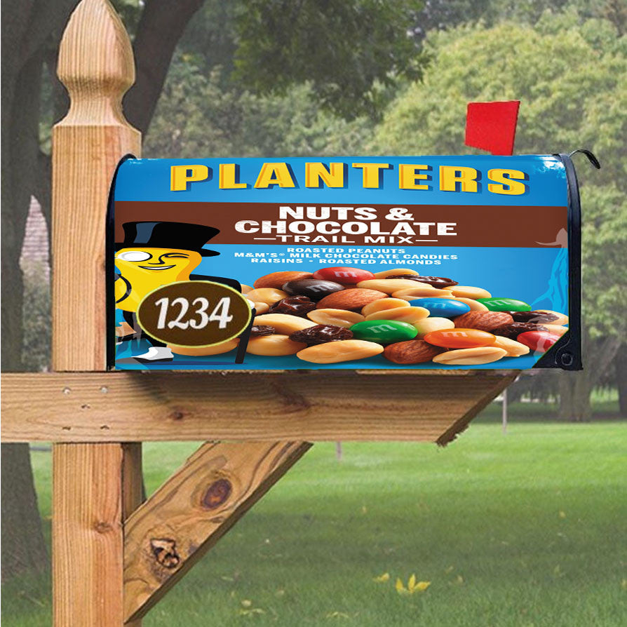 Planters Nuts And Chocolate Trail Mix Mr Peanut Magnetic Mailbox Cover 18" X 21" Outdoor Decor