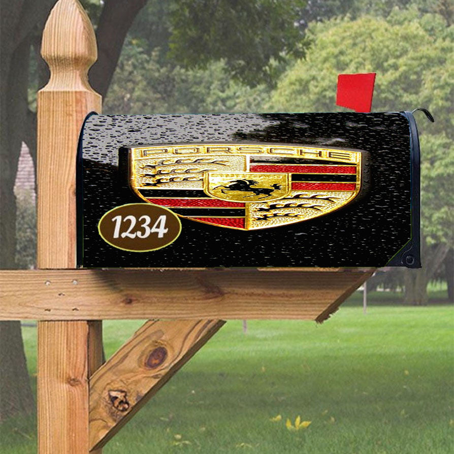 Porsche Emblem Magnetic Mailbox Cover 18" X 21" Outdoor Decor