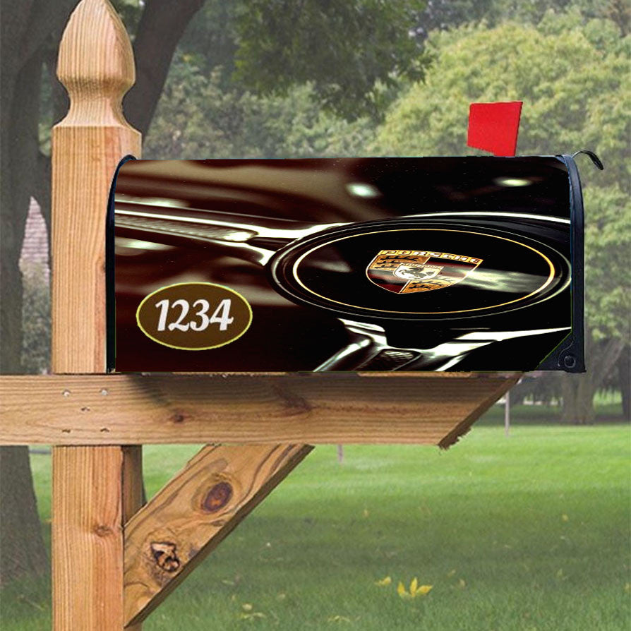 Porsche Steering Wheel Magnetic Mailbox Cover 18" X 21" Outdoor Decor