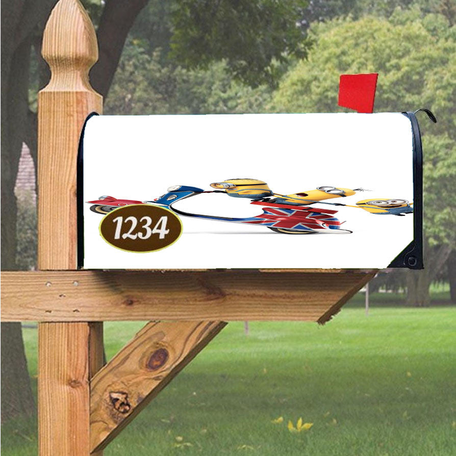 Scooter Minions Magnetic Mailbox Cover 18" X 21" Outdoor Decor