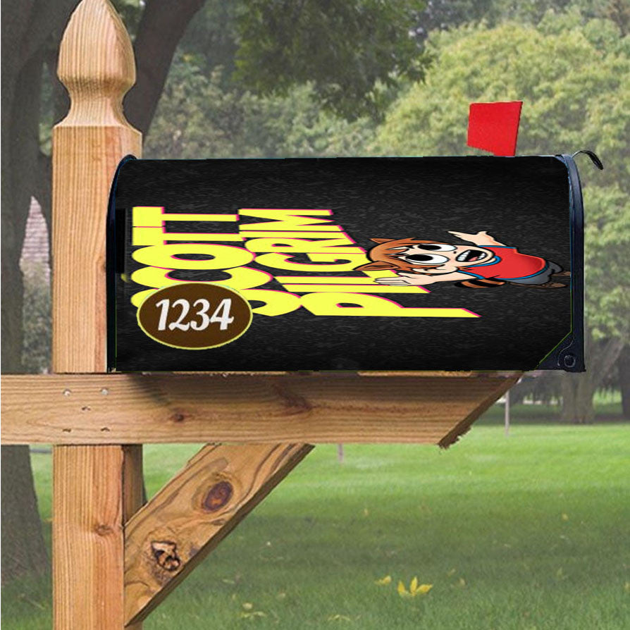 Scott Pilgrim Black Motif Magnetic Mailbox Cover 18" X 21" Outdoor Decor