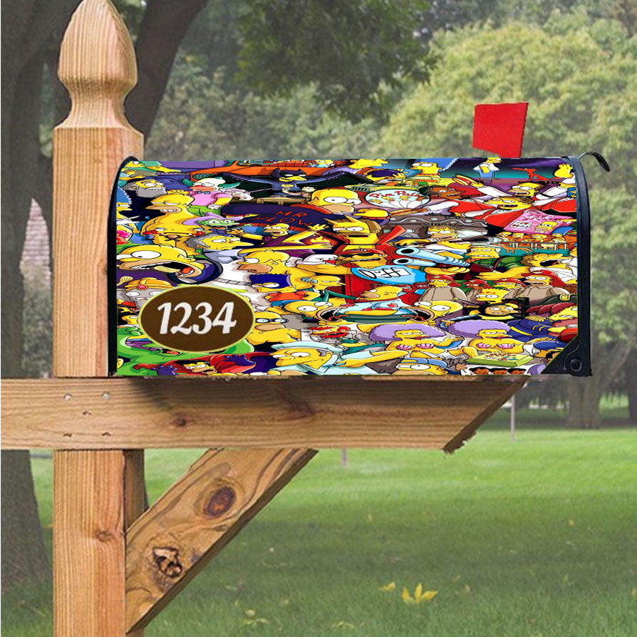 Simpson Doodle Art Magnetic Mailbox Cover 18" X 21" Outdoor Decor