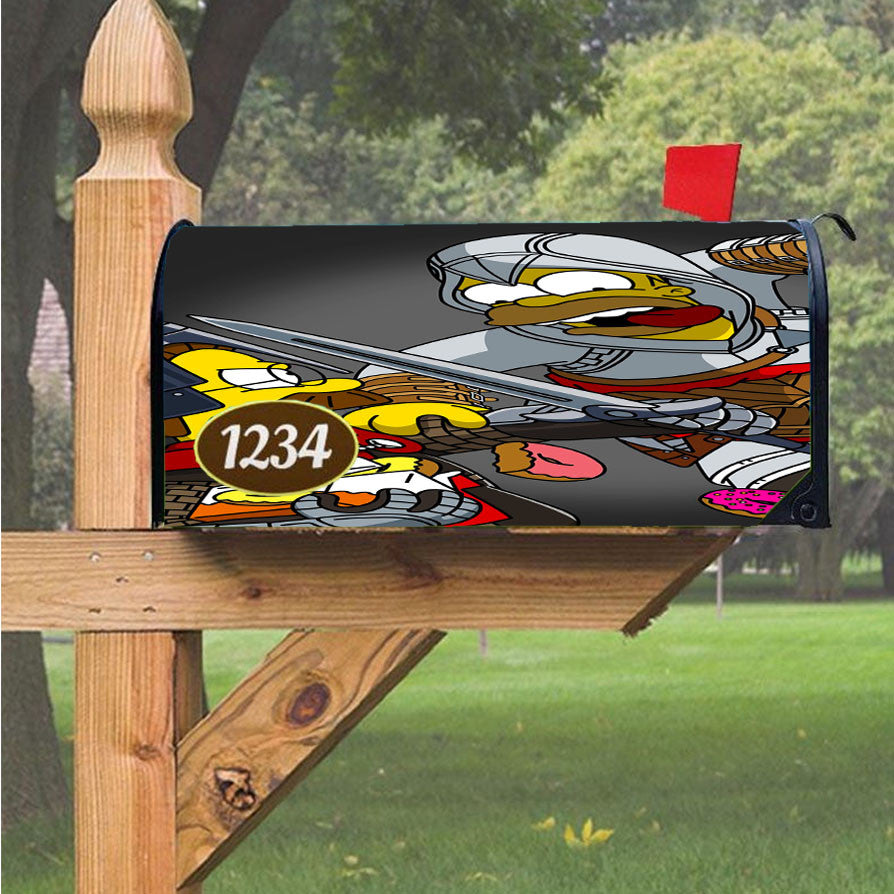 Simpsons Assassin'S Creed Magnetic Mailbox Cover 18" X 21" Outdoor Decor