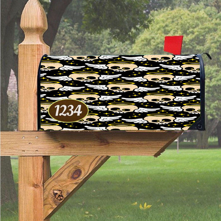 Skull Angel Cute Pattern Magnetic Mailbox Cover 18" X 21" Outdoor Decor