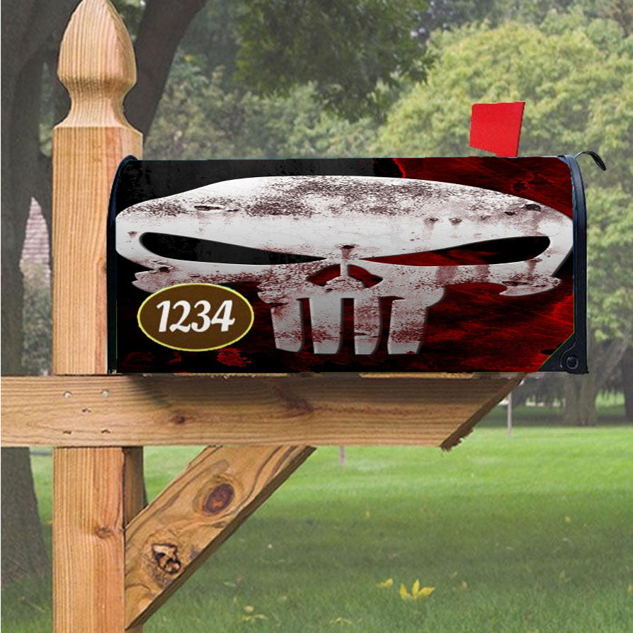 Skull Bloody Logo Magnetic Mailbox Cover 18" X 21" Outdoor Decor
