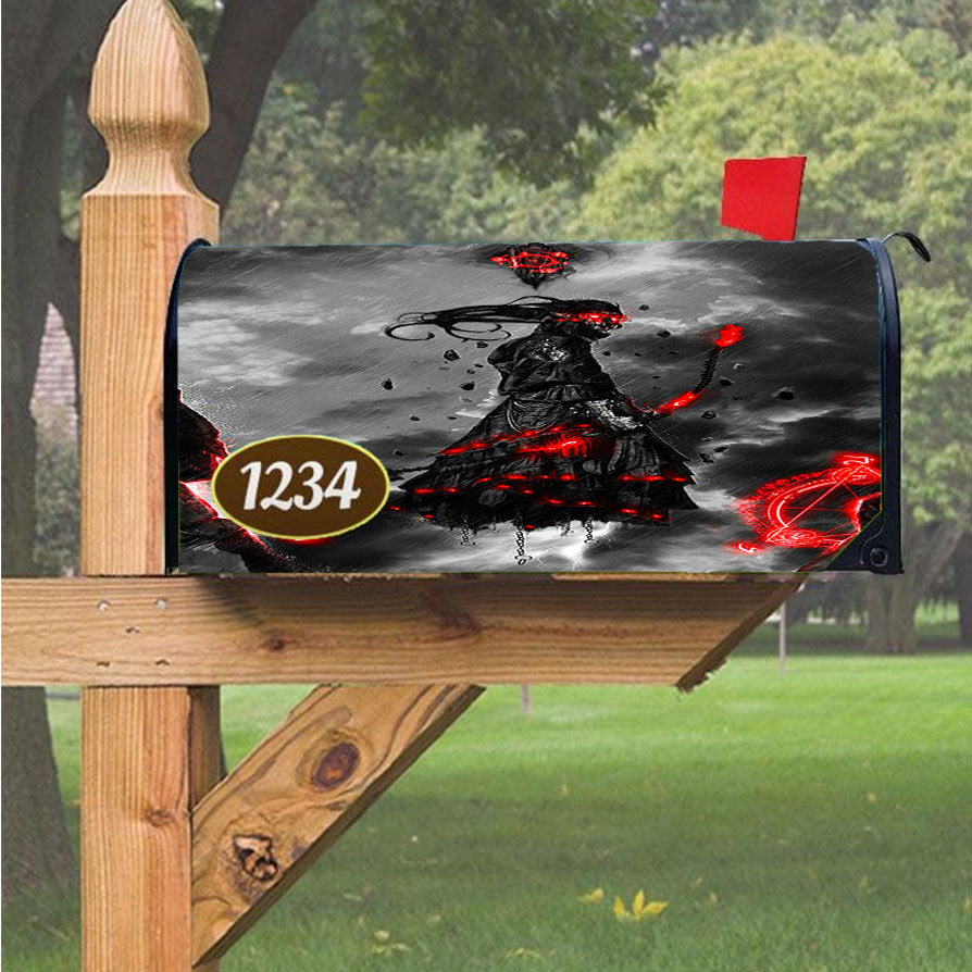 Skull Dark Archer Magnetic Mailbox Cover 18" X 21" Outdoor Decor