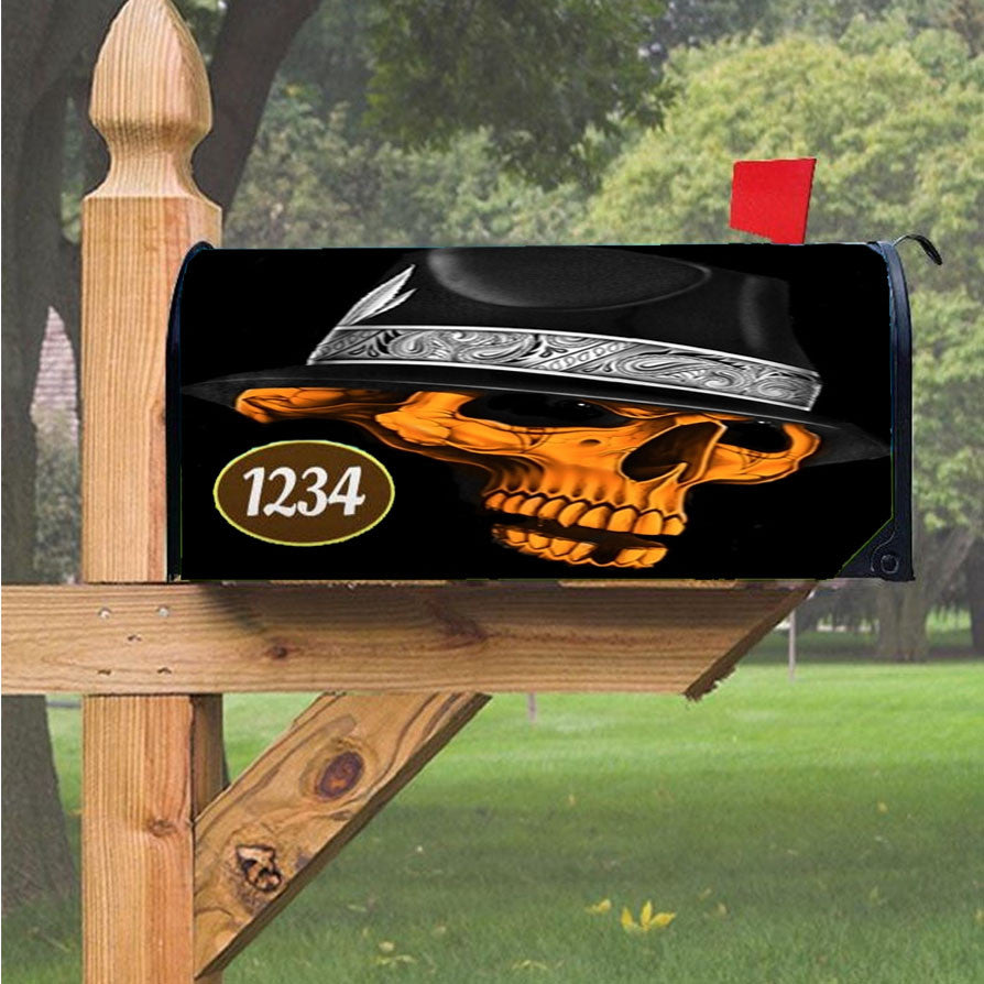 Skull Gangster Magnetic Mailbox Cover 18" X 21" Outdoor Decor