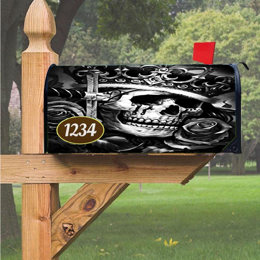 Skull King Magnetic Mailbox Cover 18" X 21" Outdoor Decor