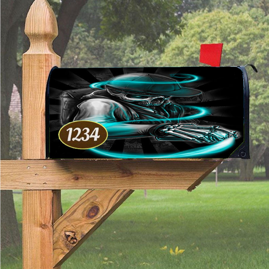 Skull Written Burners Magnetic Mailbox Cover 18" X 21" Outdoor Decor