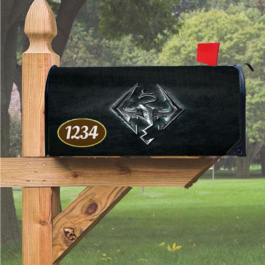 Skyrim Logo Magnetic Mailbox Cover 18" X 21" Outdoor Decor