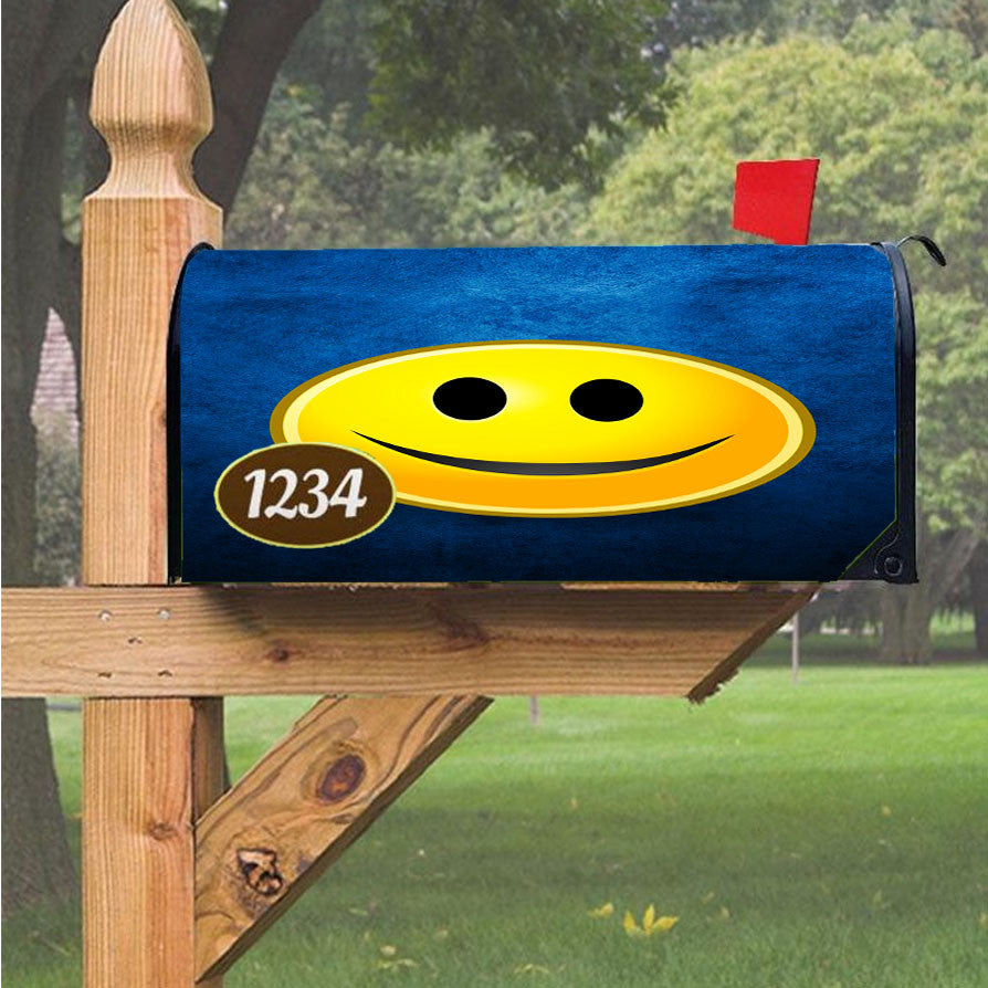 Smile Emoticon Magnetic Mailbox Cover 18" X 21" Outdoor Decor