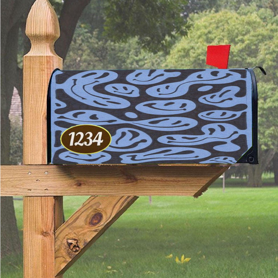 Smiley Melt Pattern Prot Magnetic Mailbox Cover 18" X 21" Outdoor Decor