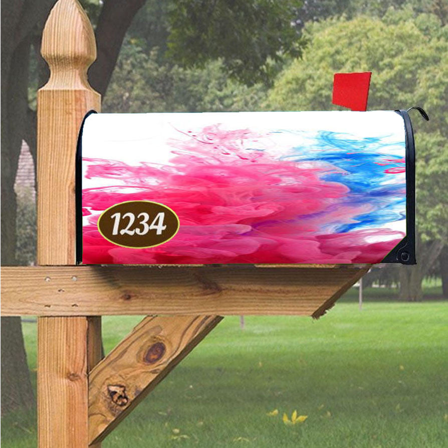 Smoke Blue Red Magnetic Mailbox Cover 18" X 21" Outdoor Decor
