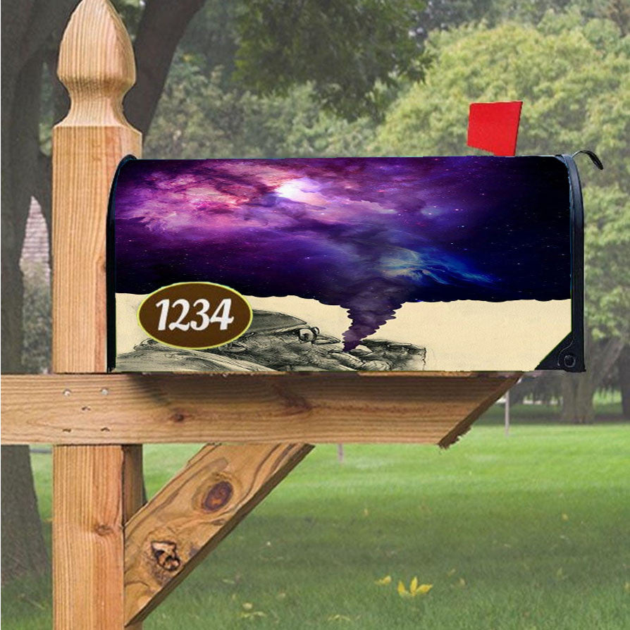 Smoking Galaxy Magnetic Mailbox Cover 18" X 21" Outdoor Decor