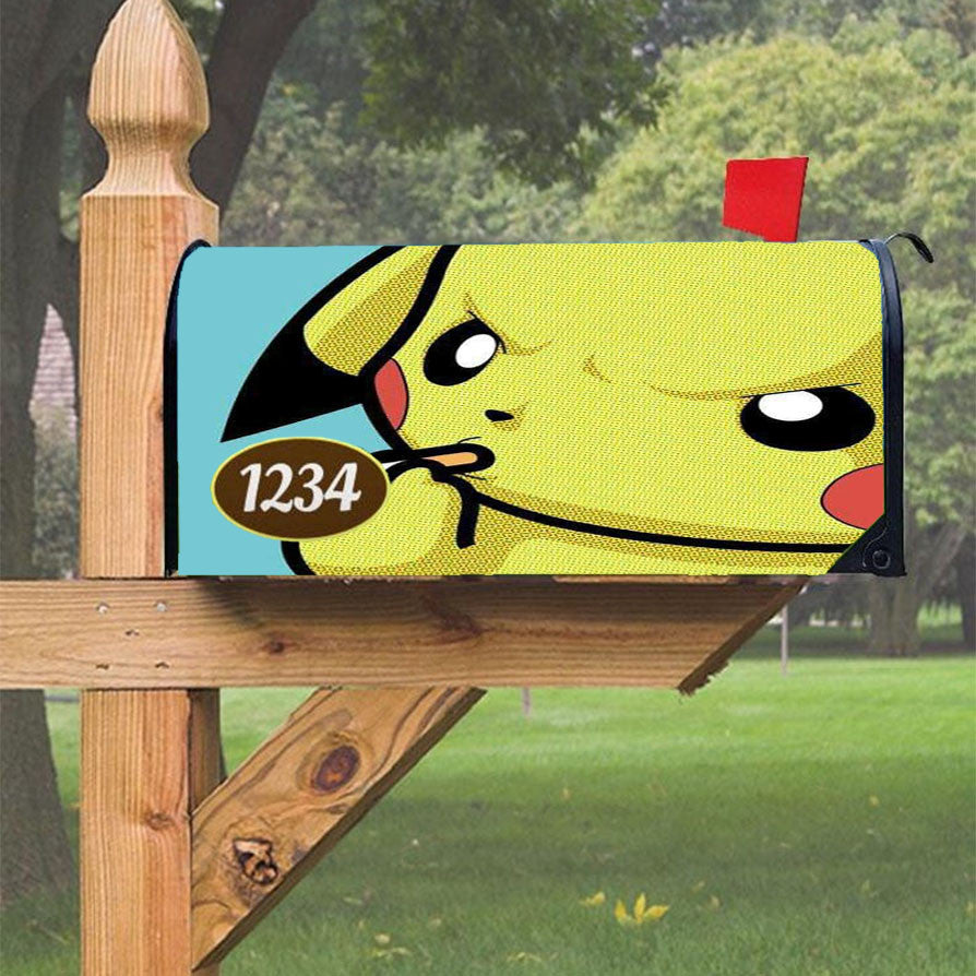 Smoking Pikachu Magnetic Mailbox Cover 18" X 21" Outdoor Decor