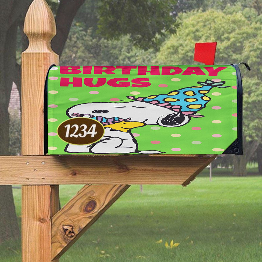Snoopy Birthday 2 Magnetic Mailbox Cover 18" X 21" Outdoor Decor