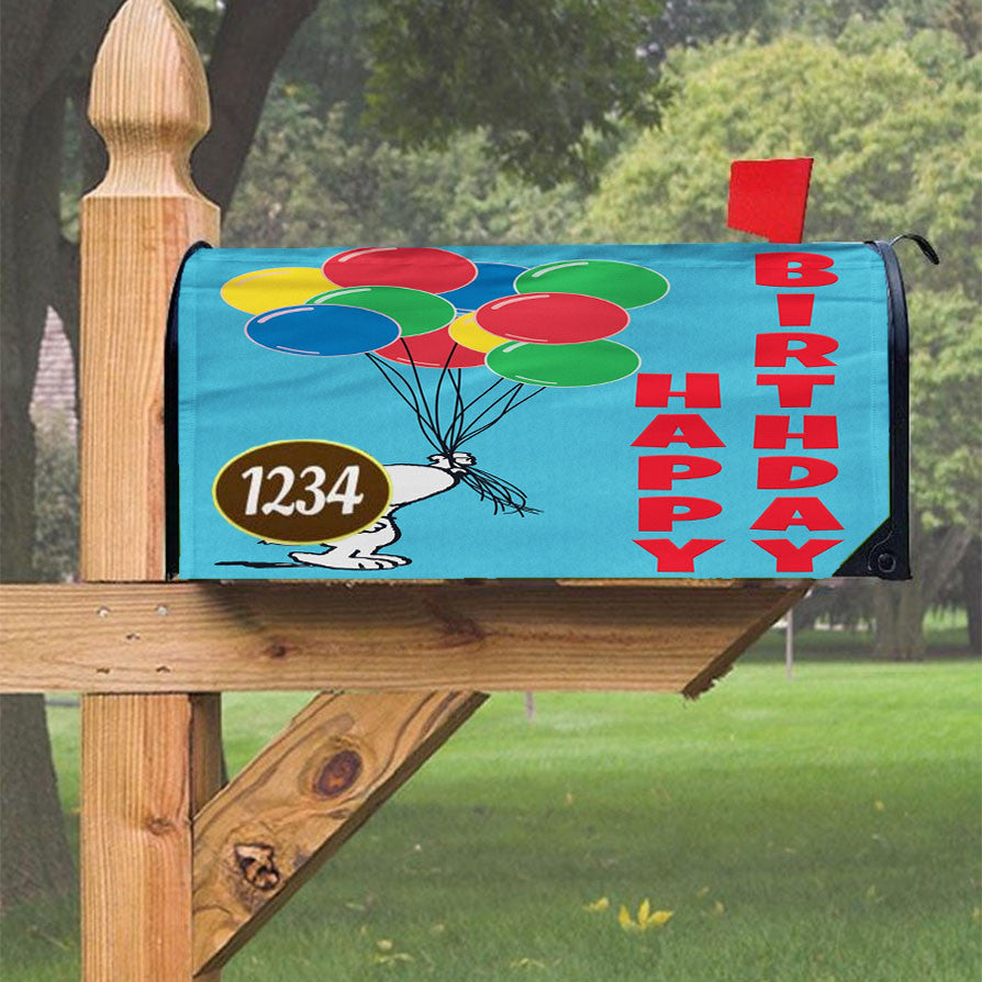 Snoopy Blue Magnetic Mailbox Cover 18" X 21" Outdoor Decor