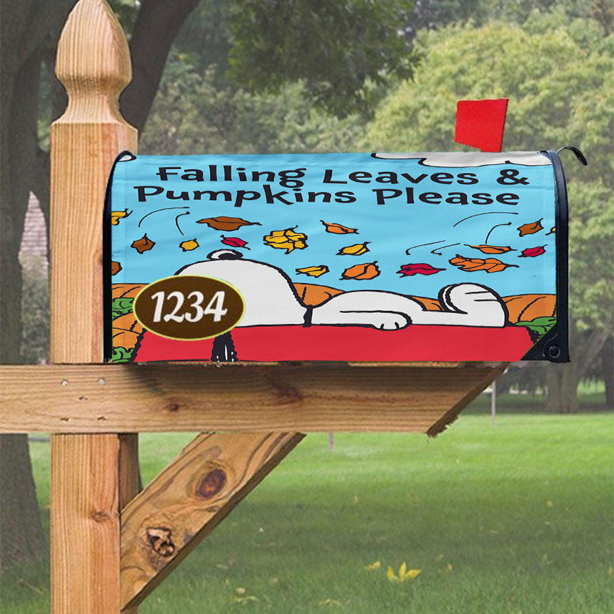 Snoopy Fishing Magnetic Mailbox Cover 18" X 21" Outdoor Decor