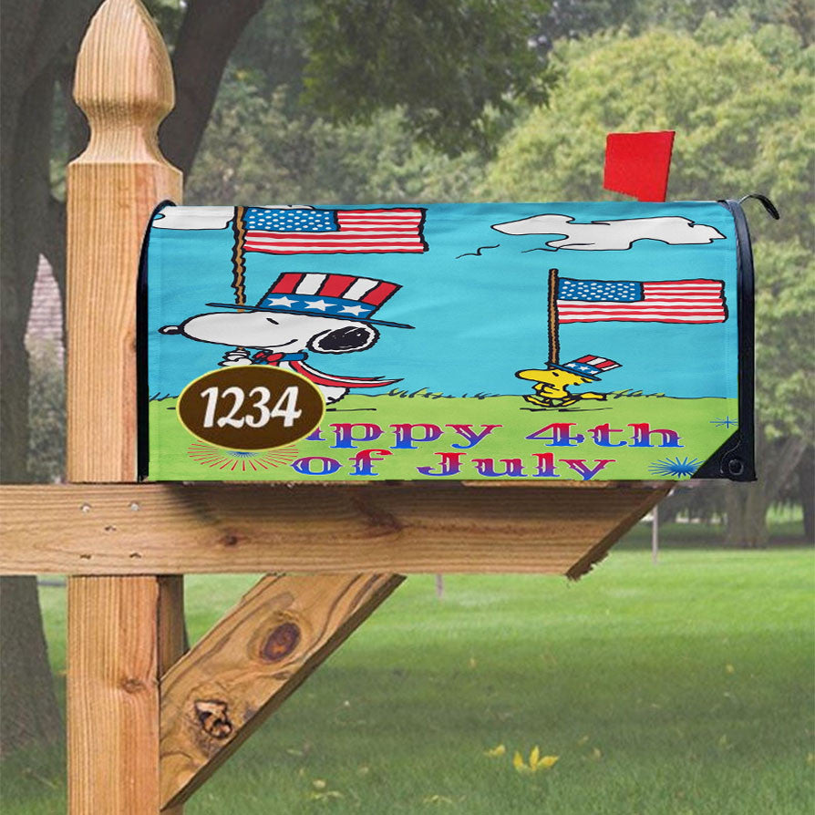 Snoopy Pattern Mobile Magnetic Mailbox Cover 18" X 21" Outdoor Decor