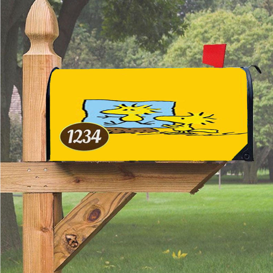 Snoopy Woodstock Rollercoaster Magnetic Mailbox Cover 18" X 21" Outdoor Decor